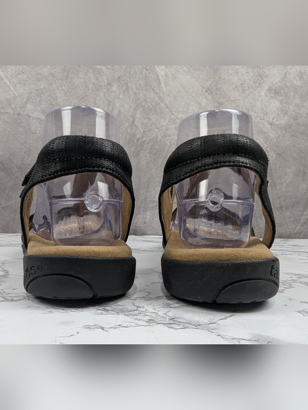 Taos Trophy 2 Black Leather Strappy Comfort Sandals Women's Size 7 - Picture 6 of 14